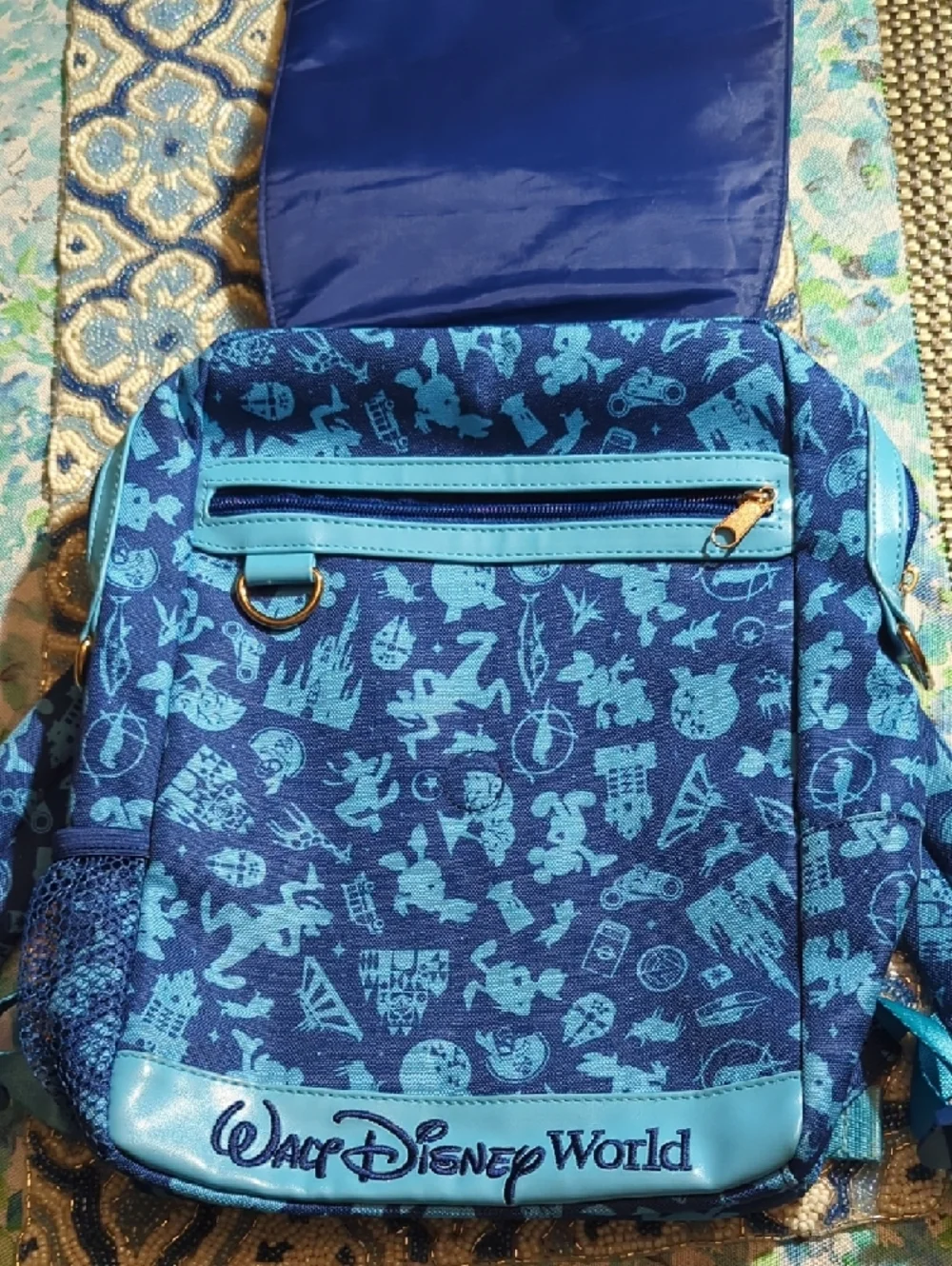 Disney Blue Walt Disney World 50th Anniversary Character Backpack